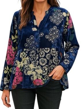 Johnny Was Sierra Burnout Velvet Tunic NWT (oversized)